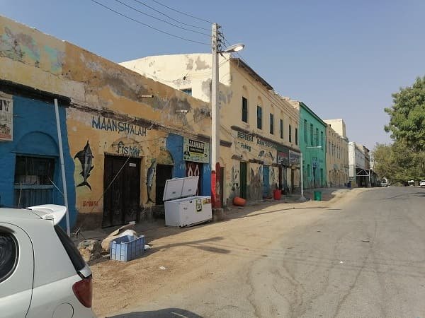 A town street lined with shopfronts